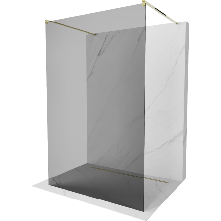 Mexen Kioto volně stojící sprchová stěna 100 x 200 cm, grafit 8 mm, zlatá - 800-100-002-50-40