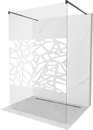 Mexen Kioto volně stojící sprchová stěna 100 x 200 cm, bílý vzor 8 mm, černá - 800-100-002-70-85