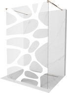 Mexen Kioto volně stojící sprchová stěna 100 x 200 cm, bílá vlna 8 mm, růžové zlato - 800-100-002-60-97