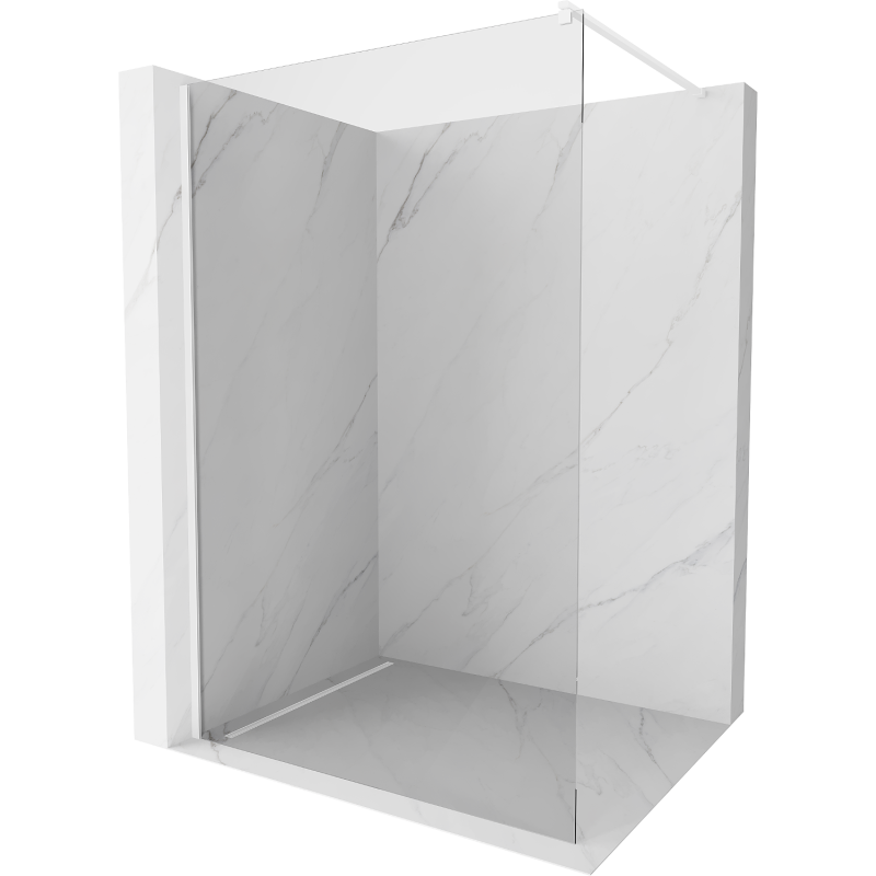 Mexen Kioto sprchová stěna Walk-in 50 x 200 cm, transparentní 8 mm, bílá - 800-050-101-20-00