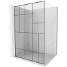 Mexen Kioto sprchová zástěna Walk-in 100 x 200 cm, černý vzor 8 mm, bílá - 800-100-101-20-78