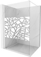 Mexen Kioto sprchová stěna Walk-in 90 x 200 cm, bílý vzor 8 mm, bílá - 800-090-101-20-85
