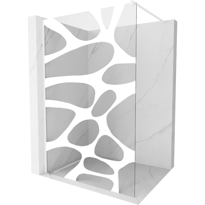 Mexen Kioto sprchová stěna Walk-in 120 x 200 cm, bílá vlna 8 mm, bílá - 800-120-101-20-97