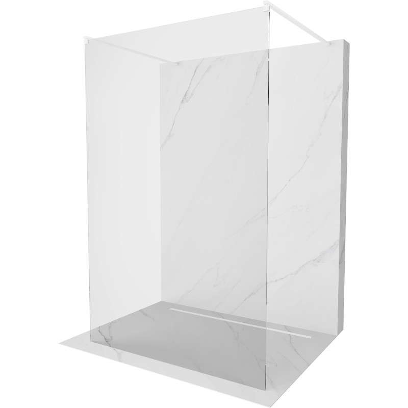 Mexen Kioto volně stojící sprchová zástěna 160 x 200 cm, transparentní 8 mm, bílá - 800-160-002-20-00