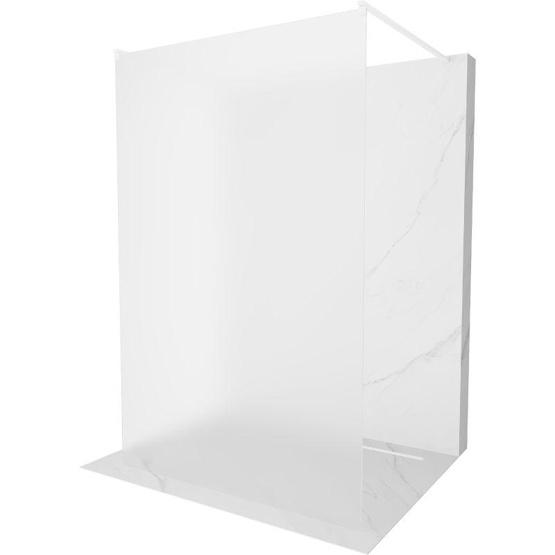 Mexen Kioto volně stojící sprchová stěna 100 x 200 cm, matné sklo 8 mm, bílá - 800-100-002-20-30