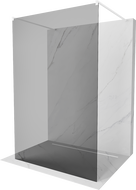 Mexen Kioto volně stojící sprchová stěna 110 x 200 cm, grafit 8 mm, bílá - 800-110-002-20-40