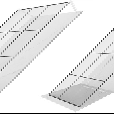 Mexen Kioto samostatně stojící sprchová stěna 120 x 200 cm, černá mřížka 8 mm, bílá - 800-120-002-20-77