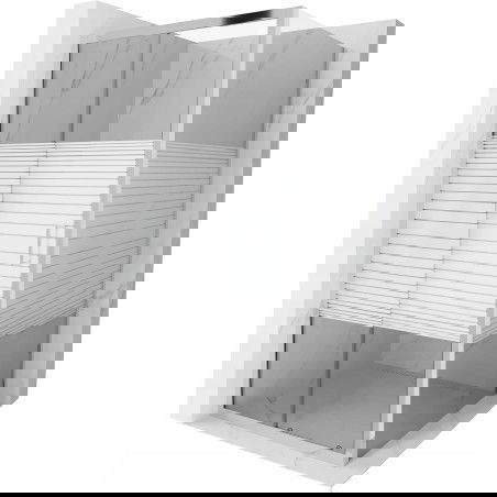 Mexen Apia posuvná sprchová kabina 100 x 100 cm, bílé pruhy, chrom - 840-100-100-01-20