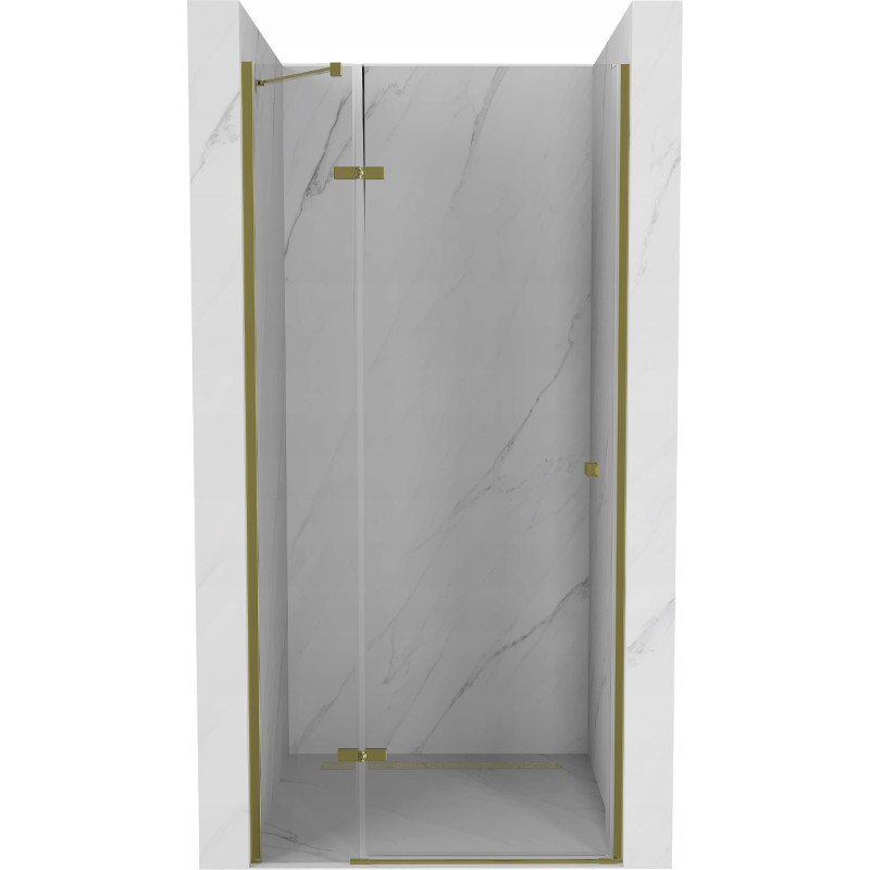 Mexen Roma dvoukřídlové sprchové dveře 90 cm, průhledné, zlaté - 854-090-000-50-00