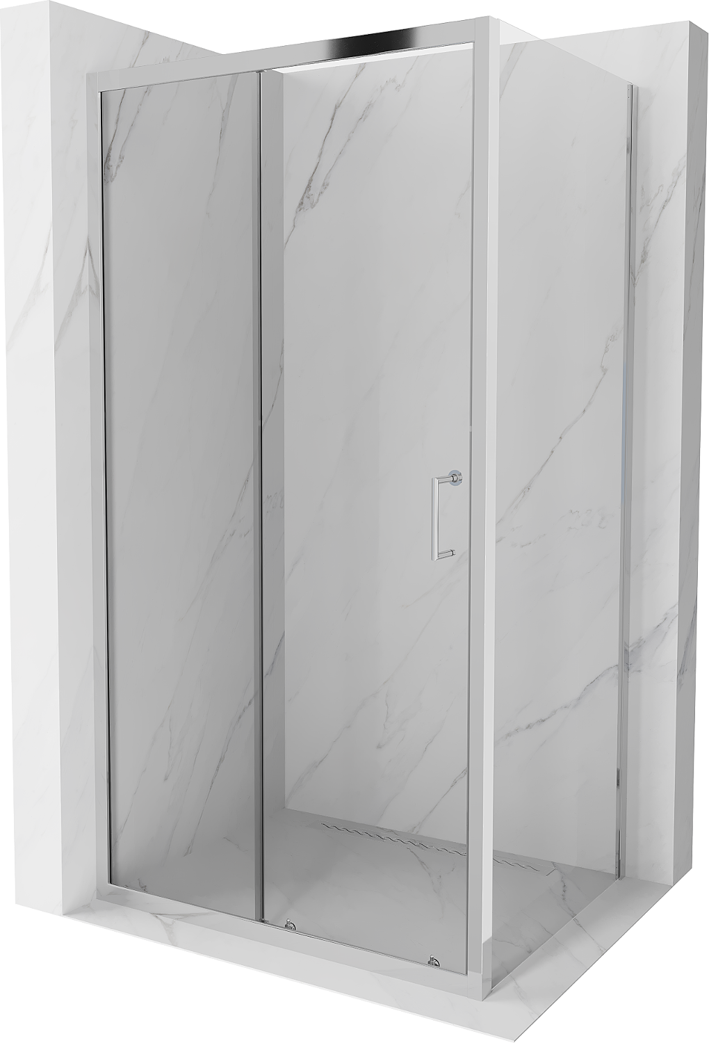 Mexen Apia rozsouvací sprchový kout 105 x 90 cm, Průhledné, Chromovaná - 840-105-090-01-00