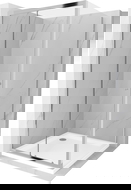 Mexen Apia posuvná sprchová kabina 90 x 90 cm, transparent, chrom + sprchová vanička Flat - 840-090-090-01-00-4010