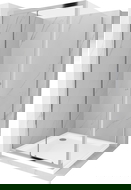 Mexen Apia posuvná sprchová kabina 90 x 90 cm, transparentní, chrom + vanička Flat - 840-090-090-01-00-4010