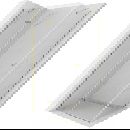 Mexen Roma sprchový kout 80 x 100 cm, transparentní, zlatý - 854-080-100-50-00