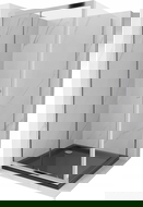 Mexen Apia posuvná sprchová kabina 100 x 100 cm, transparentní, chrom + sprchová vanička Flat, černá - 840-100-100-01-00-4070