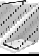 Mexen Apia sprchový kout posuvný 90 x 90 cm, transparentní, černý + vanička Flat, bílá - 840-090-090-70-00-4010B