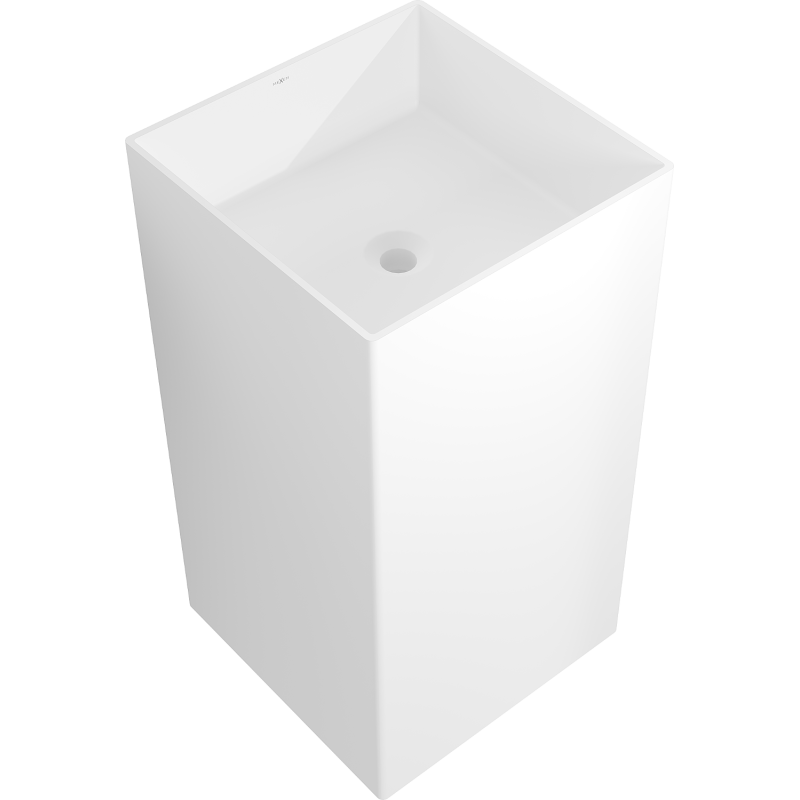 Mexen Xola-2 samostatně stojící umyvadlo z konglomerátu 45 x 45 cm, bílá mat - 26594500