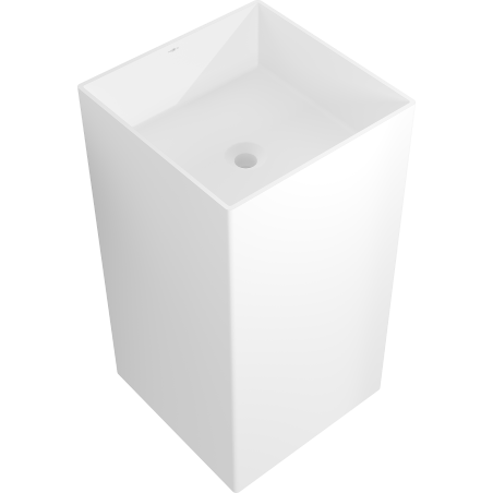 Mexen Xola-2 samostatně stojící umyvadlo z konglomerátu 45 x 45 cm, bílá mat - 26594500