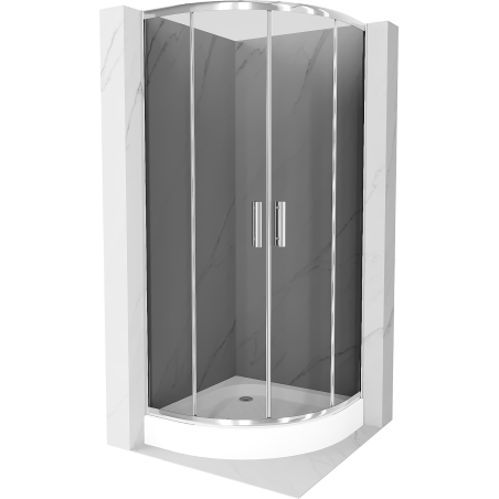Mexen Rio čtvrtkruhový sprchový kout 70 x 70 cm, grafit, chrom + vanička Rio, bílá - 863-070-070-01-40-4710