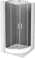 Mexen Rio čtvrtkruhový sprchový kout 70 x 70 cm, grafit, chrom + vanička Rio, bílá - 863-070-070-01-40-4710