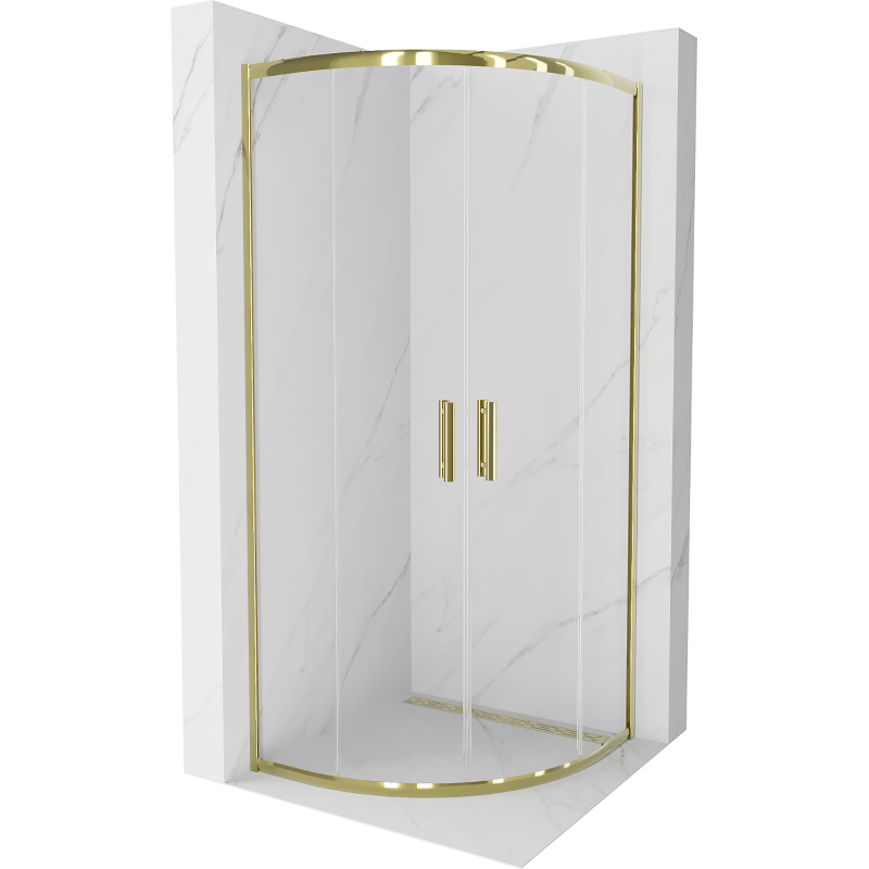 Mexen Rio čtvrtkruhový sprchový kout 70 x 70 cm, transparentní, zlatý - 863-070-070-50-00