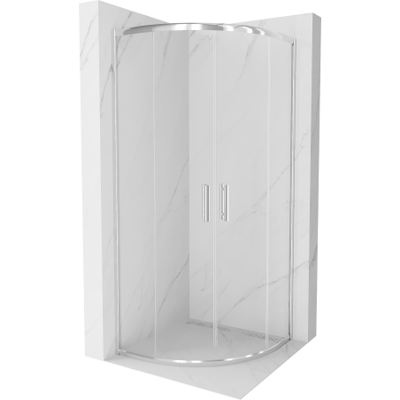 Mexen Rio půlkruhová sprchová kabina 80 x 80 cm, transparentní, chrom - 863-080-080-01-00