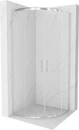 Mexen Rio půlkruhová sprchová kabina 90 x 90 cm, transparentní, chrom - 863-090-090-01-00