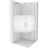 Mexen Rio půlkruhový sprchový kout 80 x 80 cm, Pruhy, Chromovaná - 863-080-080-01-20