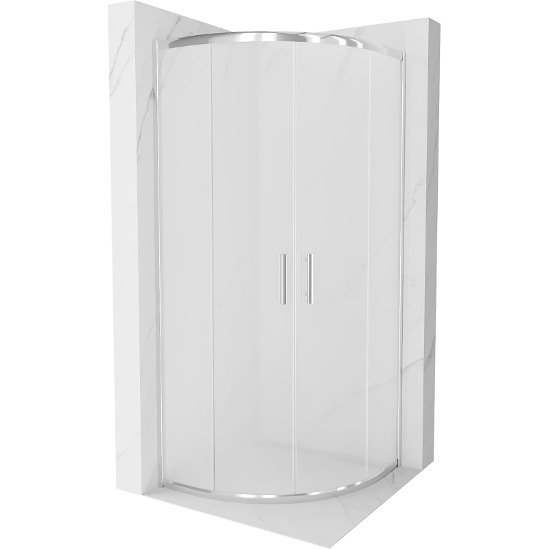 Mexen Rio půlkruhová sprchová kabina 80 x 80 cm, mrazivá, chrom - 863-080-080-01-30