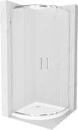 Mexen Rio sprchový kout půlkruhový 80 x 80 cm, mat, chrom + vanička Flat, bílá - 863-080-080-01-30-4110
