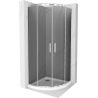 Mexen Rio sprchový kout půlkruhový 80 x 80 cm, grafit, chrom + vanička Flat, bílá - 863-080-080-01-40-4110