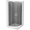 Mexen Rio sprchový kout půlkruhový 90 x 90 cm, grafit, chrom + vanička Flat, bílá - 863-090-090-01-40-4110