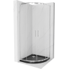 Mexen Rio čtvrtkruhový sprchový kout 90 x 90 cm, průhledný, chrom + vanička Flat, černý - 863-090-090-01-00-4170