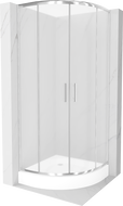 Mexen Rio sprchový kout půlkruhový 90 x 90 cm, mat, chrom + vanička, bílá - 863-090-090-01-30-4710