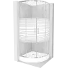 Mexen Rio sprchový kout půlkruhový 90 x 90 cm, bílé pruhy, chrom + sprchová vanička , bílá - 863-090-090-01-20-4710