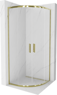Mexen Rio sprchový kout čtvrtkruhový 90 x 90 cm, transparentní, zlatý - 863-090-090-50-00