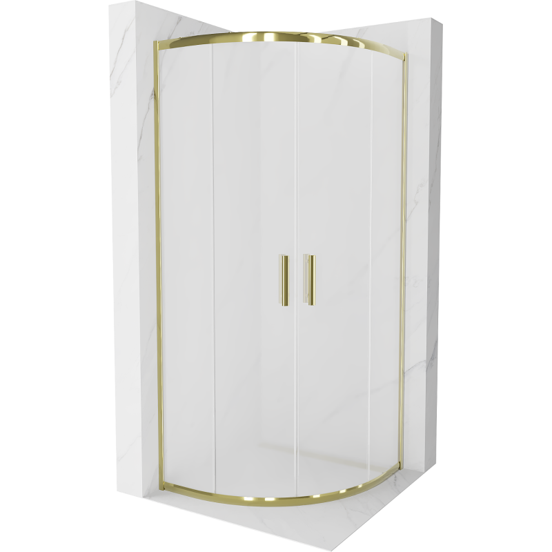 Mexen Rio sprchový kout půlkruhový 70 x 70 cm, matný, zlatý - 863-070-070-50-30