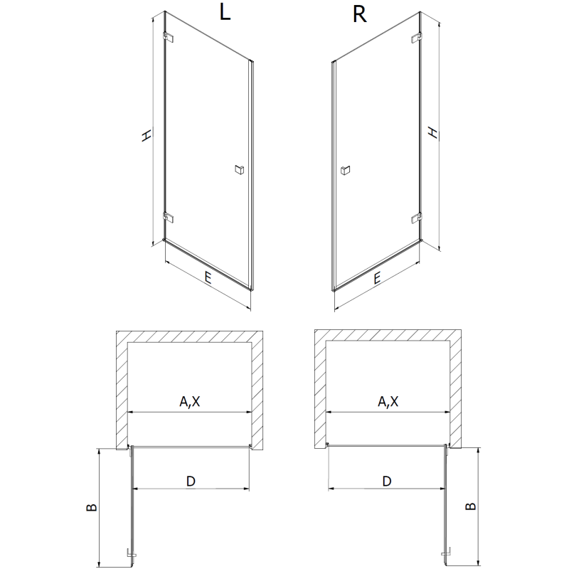 Mexen Lunar-B sprchové dveře otočné pravé 100 cm, transparentní, gun gray kartáčovaný - 832-100-000-66-00-P