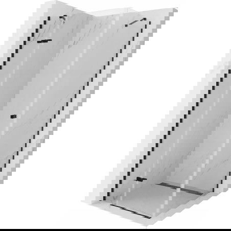 Mexen Roma sprchový kout s otevíracími dveřmi 100 x 100 cm, transparentní, černý - 854-100-100-70-00