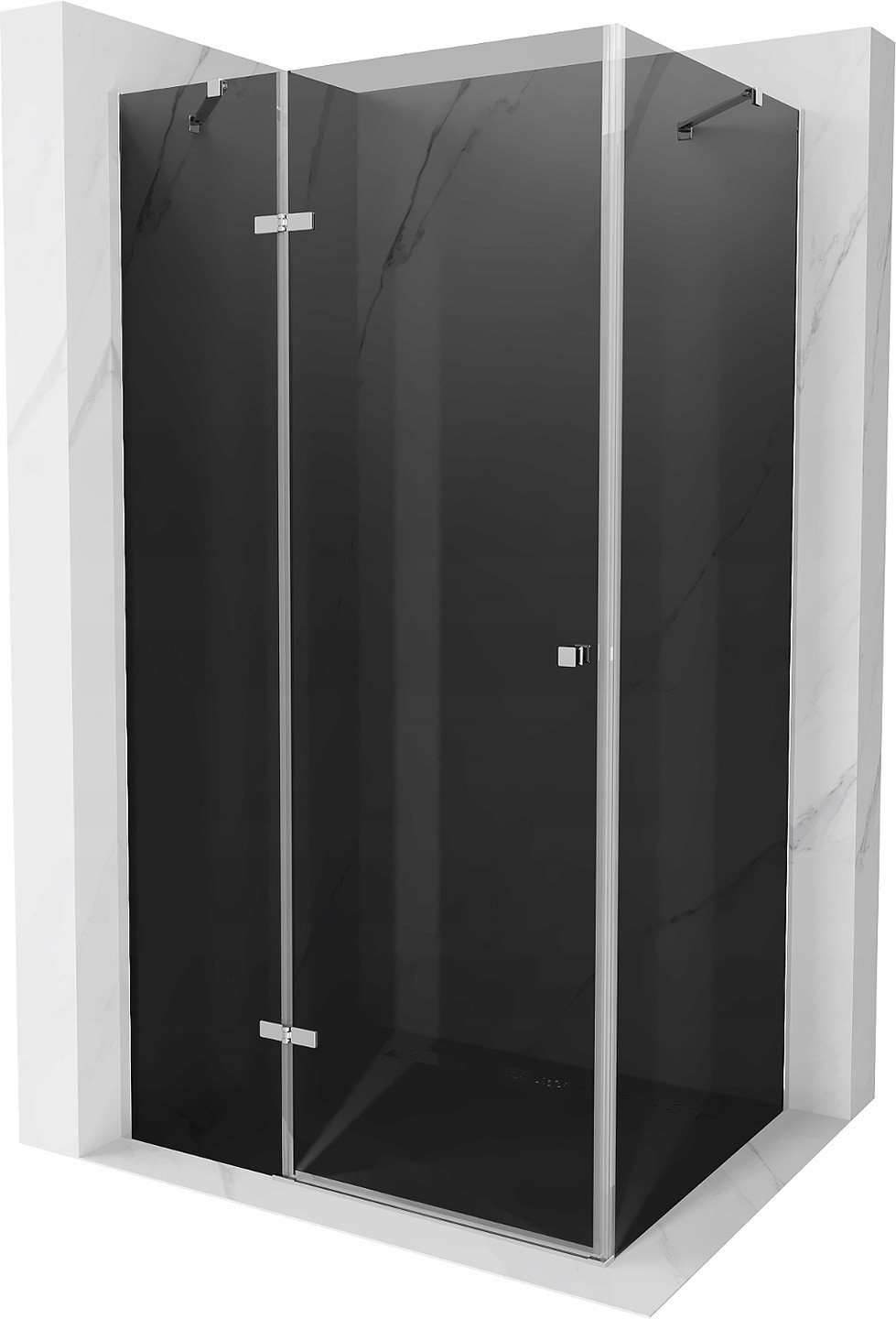 Mexen Roma sprchový kout s otočnými dveřmi 90 x 100 cm, Grafitově černá, Chromovaná - 854-090-100-01-40