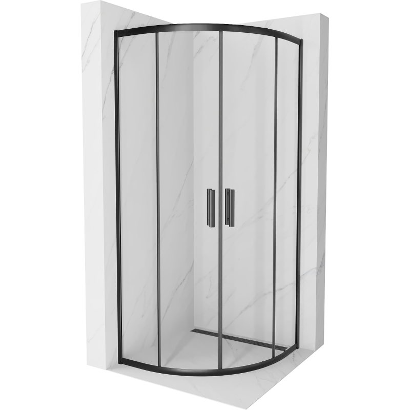 Mexen Rio sprchový kout půlkruhový 70 x 70 cm, transparentní, černý - 863-070-070-70-00