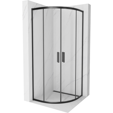 Mexen Rio polokruhový sprchový kout 70 x 70 cm, transparentní, černý - 863-070-070-70-00