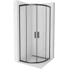 Mexen Rio půlkruhový sprchový kout 90 x 90 cm, transparentní, černý - 863-090-090-70-00