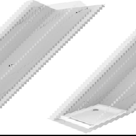 Mexen Roma sprchový kout otočný 80 x 80 cm, transparentní, chrom + vanička Flat - 854-080-080-01-00-4010