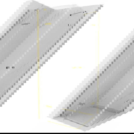 Mexen Roma Duo skládací sprchová kabina 70 x 70 cm, transparentní, zlatá - 854-070-070-50-00-02