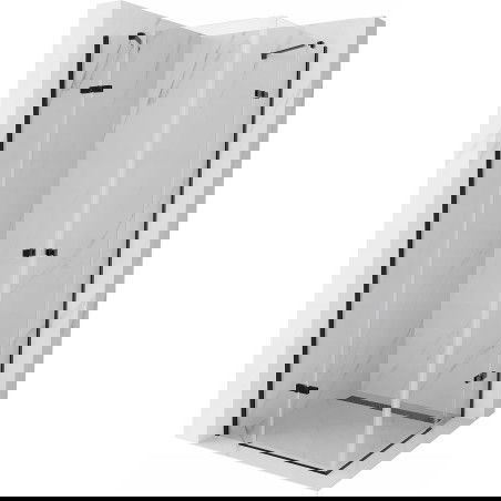 Mexen Roma Duo sprchová kabina otočná 90 x 90 cm, průhledná, černá - 854-090-090-70-00-02