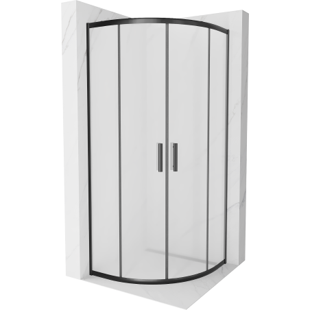 Mexen Rio půlkruhový sprchový kout 90 x 90 cm, matný, černý - 863-090-090-70-30