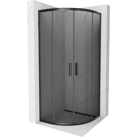 Mexen Rio půlkruhový sprchový kout 80 x 80 cm, grafit, černý - 863-080-080-70-40