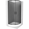 Mexen Rio půlkruhový sprchový kout 80 x 80 cm, grafit, černý + sprchová vanička Rio, bílá - 863-080-080-70-40-4710