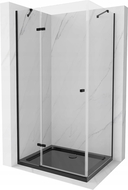 Mexen Roma otevřený sprchový kout 120 x 80 cm, transparentní, černý + vanička Flat, černá - 854-120-080-70-00-4070B