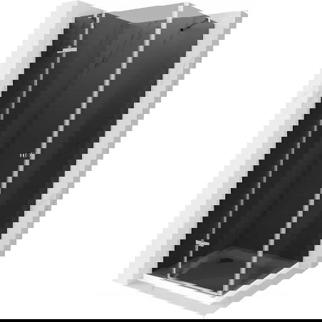 Mexen Roma sprchový kout jednokřídlý 70 x 70 cm, grafit, chrom + vanička Flat, bílá - 854-070-070-01-40-4010